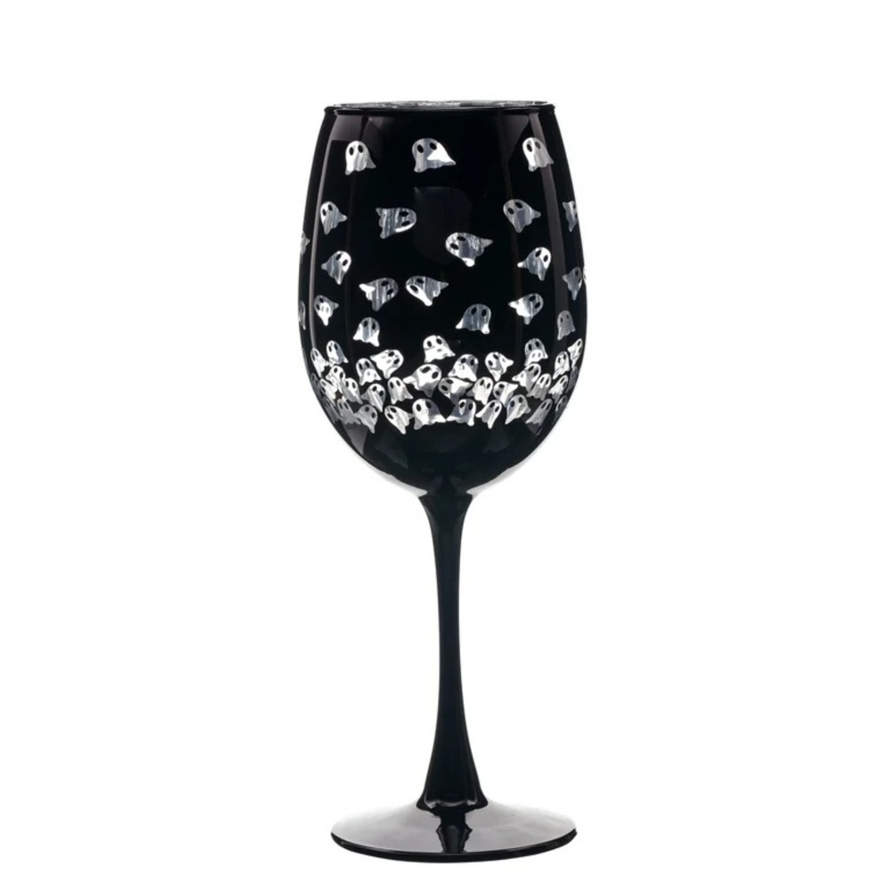 Way to Celebrate Halloween Two Tone Wine Glass Ghosts Set of 2